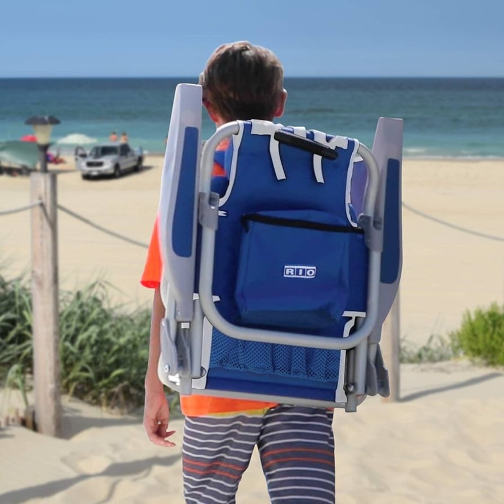 RIO Blue Beach Backpack Chair - Portable Folding Seat